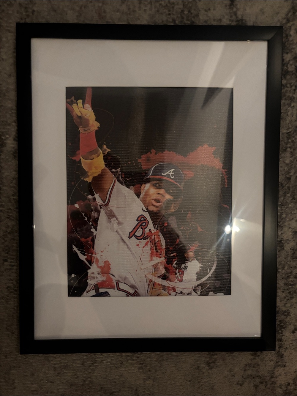 Black Framed Baseball Art Print with White Mat